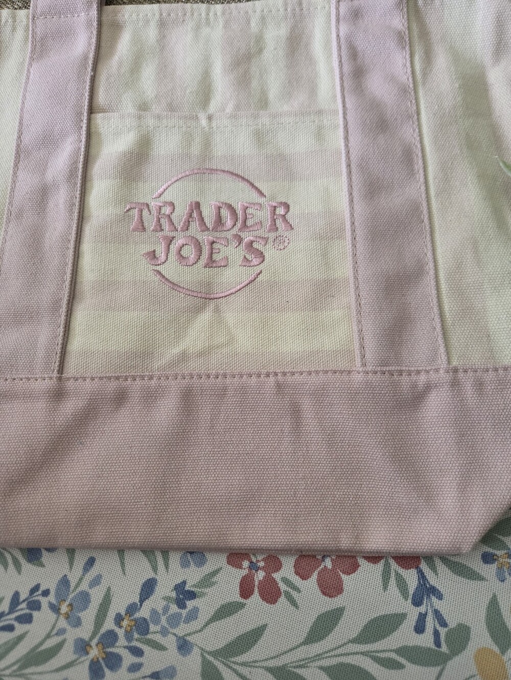 Trader Joe's Pink Striped Canvas Mini Tote - Picture 5 of 6